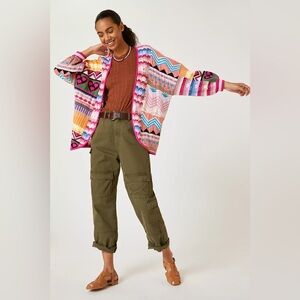 Anthropologie Pilcro colorful crochet cardigan